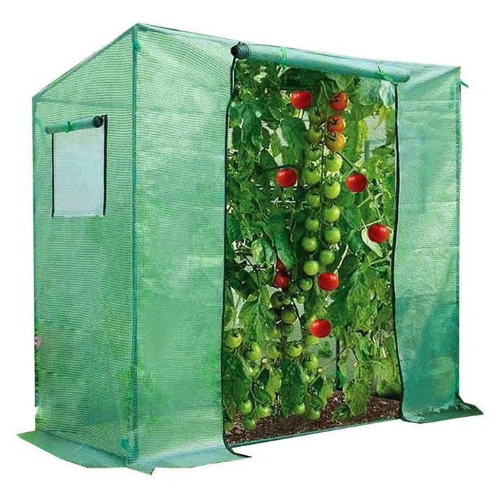 Solar de gradina Zola, 200 x 77 x 168-150 cm, 1.54 m2, 2 ferestre, 1 intrare, inchidere cu fermoar, schelet metalic, polietilena 130g/m2 Solar de gradina Zola, 200 x 77 x 168-150 cm, 1.54 m2, 2 ferestre, 1 intrare, inchidere cu fermoar, schelet metalic, polietilena 130g/m2